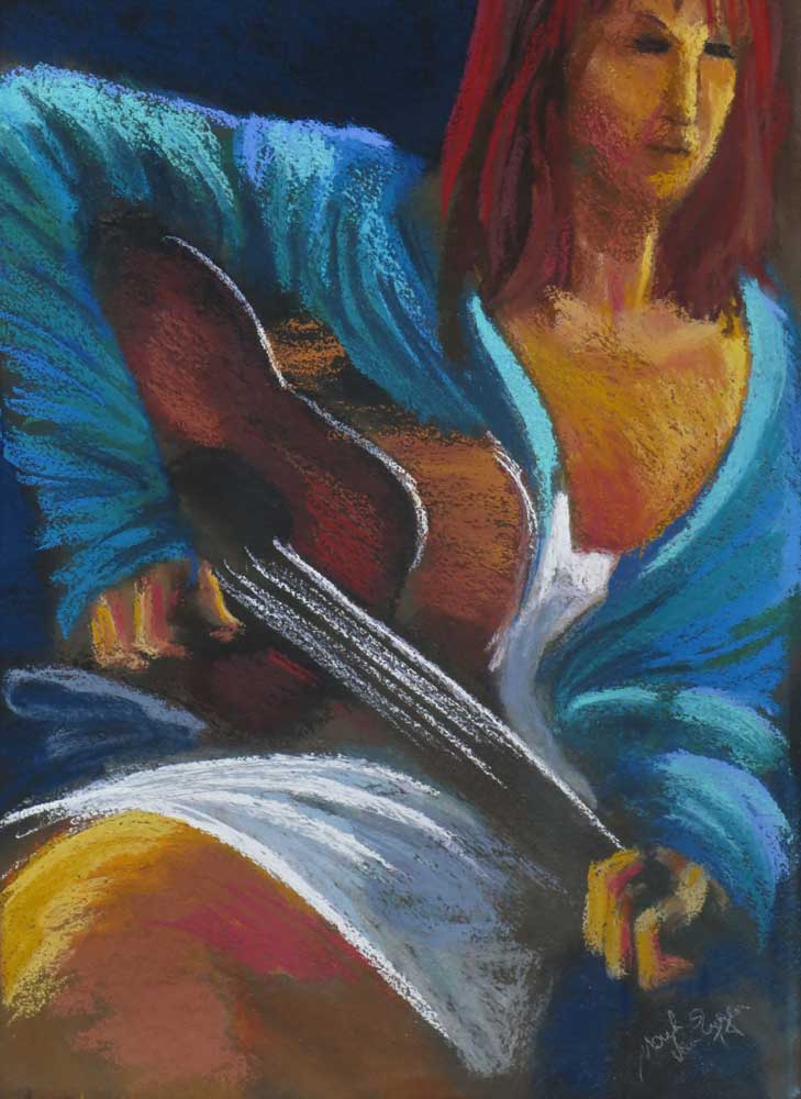 Pastel-Gitariste-50x72